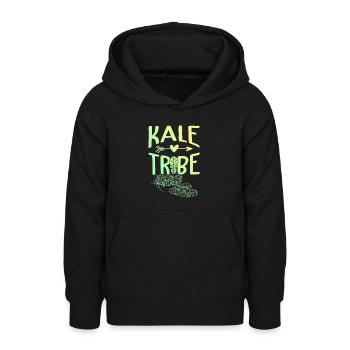 grünkohl kohl vegan - Teenager Hoodie - Schwarz - Vorne - AI Model Teenager Male light (155cm)
