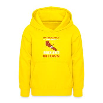 Brique de maçonnerie - Sweat à capuche Ado - jaune - Devant - AI Model Teenager Male dark (155cm)