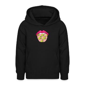 Avocado Zunge - Teenager Hoodie - Schwarz - Vorne - AI Model Teenager Male light (155cm)