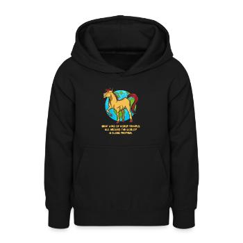 Équitation équestre amusante Endurance - Sweat à capuche Ado - noir - Devant - AI Model Teenager Male light (155cm)