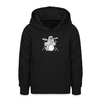Schlagzeug Drummer Schlagzeuger - Teenager Hoodie - Schwarz - Vorne - AI Model Teenager Male light (155cm)
