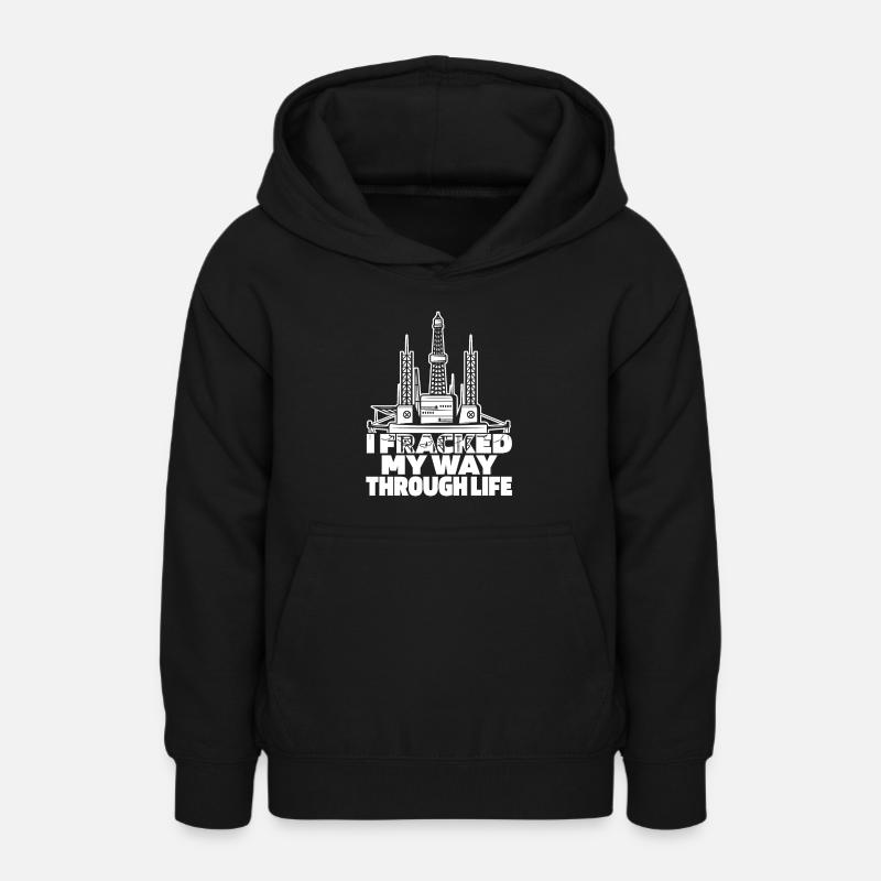 Fracking av oljefält oljerigg - Luvtröja tonåring - svart