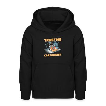 Dessinateur - Sweat à capuche Ado - noir - Devant - AI Model Teenager Male light (155cm)
