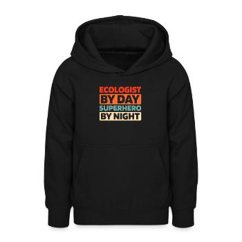 Écologiste - Sweat à capuche Ado - noir - Devant - AI Model Teenager Male light (155cm)