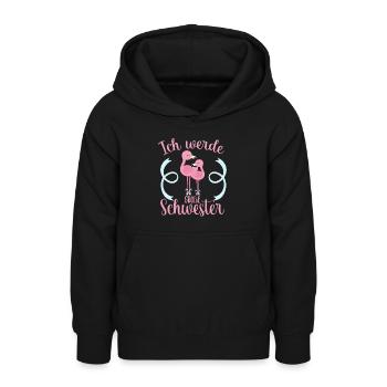 La future grande sœur annonce de mignons bébés flamants roses - Sweat à capuche Ado - noir - Devant - AI Model Teenager Male light (155cm)