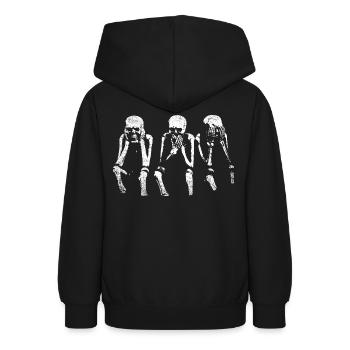N’entendez rien, ne dites rien, ne voyez rien - Sweat à capuche Ado - noir - Dos - AI Model Teenager Male light (155cm)