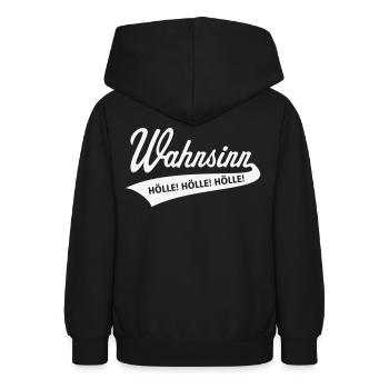Wahnsinn – Hölle! Hölle! Hölle! (White) - Teenager Hoodie - Schwarz - Hinten - AI Model Teenager Male light (155cm)