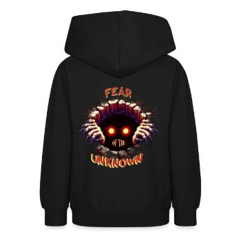 Fear of the unknown - Teen Hoodie - black - Back - AI Model Teenager Male light (155cm)