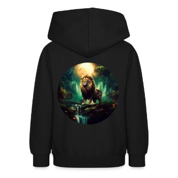 Majestätischer Löwe König der Tiere Geschenk Löwen - Teenager Hoodie - Schwarz - Hinten - AI Model Teenager Male light (155cm)