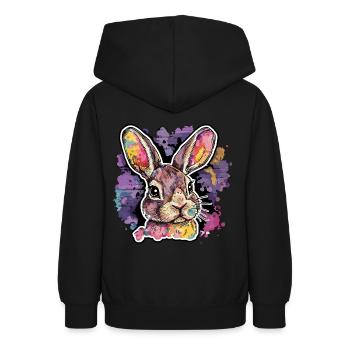 Radiant Rabbit - l’œuvre d’art - Sweat à capuche Ado - noir - Dos - AI Model Teenager Male light (155cm)