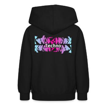 Techno - Teenager Hoodie - Schwarz - Hinten - AI Model Teenager Male light (155cm)