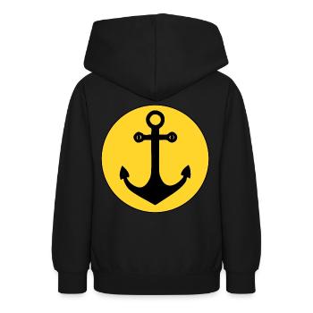Drôle d’ancre émoji - Sweat à capuche Ado - noir - Dos - AI Model Teenager Male light (155cm)