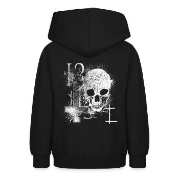 13 - Teenager Hoodie - Schwarz - Hinten - AI Model Teenager Male light (155cm)