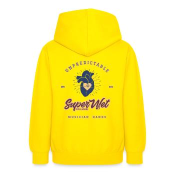 Unpredictable musician hands βB (clean style) - Teen Hoodie - yellow - Back - AI Model Teenager Male dark (155cm)