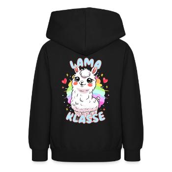 Süßes Lamaklasse Grundschule Klassentier Lama - Teenager Hoodie - Schwarz - Hinten - AI Model Teenager Male light (155cm)