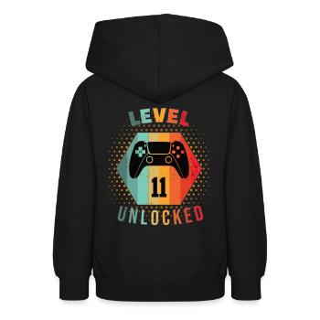 Jungs 11.Geburtstag LvL 11 UNLOCKED Teenager 2011 - Teenager Hoodie - Schwarz - Hinten - AI Model Teenager Male light (155cm)