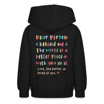 Liebe Person hinter mir - Teenager Hoodie - Schwarz - Hinten - AI Model Teenager Male light (155cm)