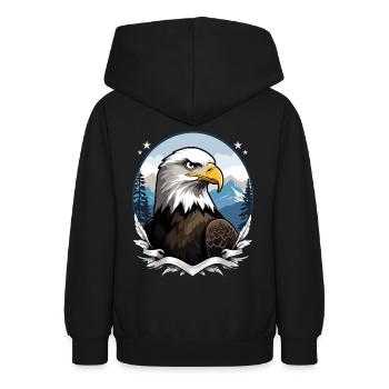 Weißkopfseeadler - Teenager Hoodie - Schwarz - Hinten - AI Model Teenager Male light (155cm)
