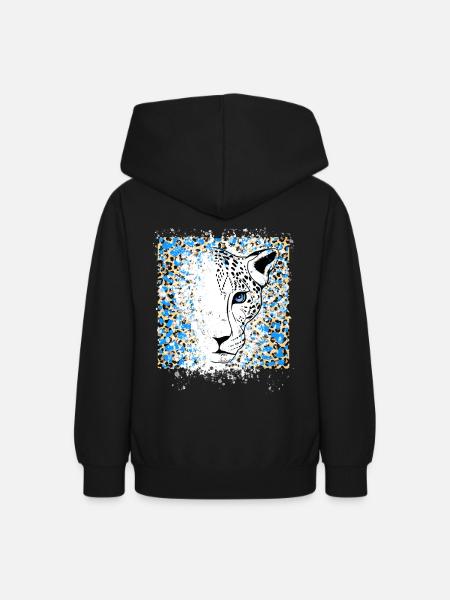 Cooles Animal Print - Teenager Hoodie - Schwarz