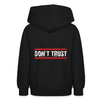 Ne pas faire confiance - d’abord contrôler - puis faire confiance - Sweat à capuche Ado - noir - Dos - AI Model Teenager Male light (155cm)
