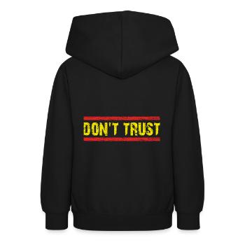 Ne pas faire confiance - d’abord contrôler - puis faire confiance - Sweat à capuche Ado - noir - Dos - AI Model Teenager Male light (155cm)