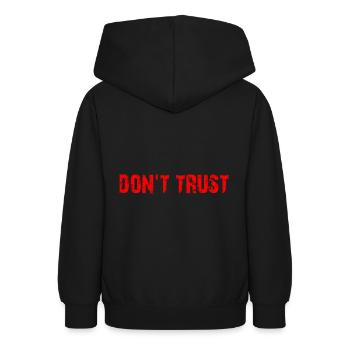 Ne pas faire confiance - d’abord contrôler - puis faire confiance - Sweat à capuche Ado - noir - Dos - AI Model Teenager Male light (155cm)
