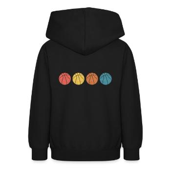 Basketball retro basketballer - Sweat à capuche Ado - noir - Dos - AI Model Teenager Male light (155cm)