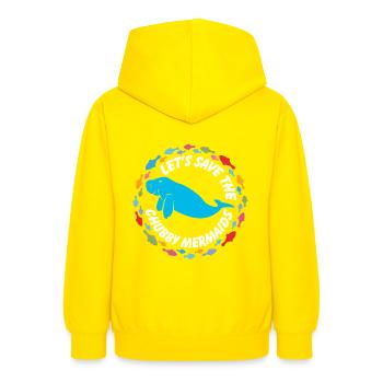 Rettet die Seekühe die Dugongs - Teenager Hoodie - Gelb - Hinten - AI Model Teenager Male dark (155cm)