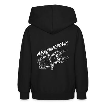 Arachnoholic große Vogelspinne - Teenager Hoodie - Schwarz - Hinten - AI Model Teenager Male light (155cm)