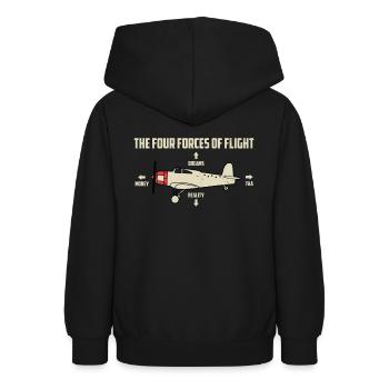 Avion - Sweat à capuche Ado - noir - Dos - AI Model Teenager Male light (155cm)