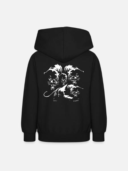 fierté des panthères - Sweat à capuche Ado - noir
