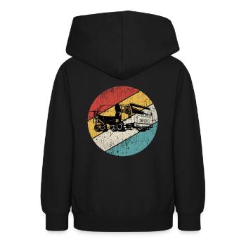 Bétonnière Chantier Mixer Rétro Cadeau - Sweat à capuche Ado - noir - Dos - AI Model Teenager Male light (155cm)