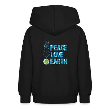Peace Love Save Our Planet Earth - Teenager Hoodie - Schwarz - Hinten - AI Model Teenager Male light (155cm)