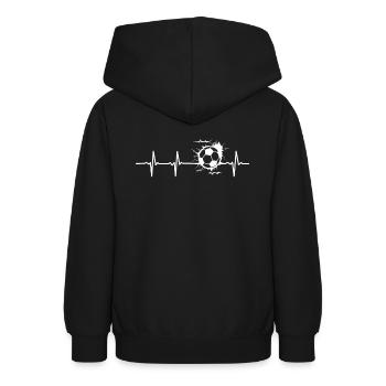 Herzschlag Fußball Puls Fußballer - Teenager Hoodie - Schwarz - Hinten - AI Model Teenager Male light (155cm)