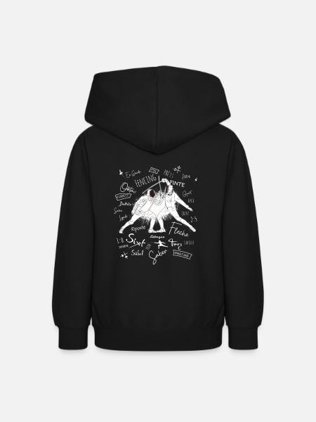 Fechten Begriffe Training Geschenk - Teenager Hoodie - Schwarz