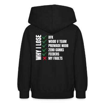 league of LOL - Teen Hoodie - black - Back - AI Model Teenager Male light (155cm)