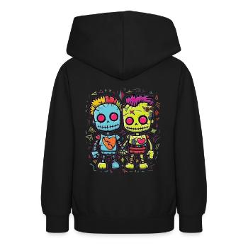 Découvrez le monde amusant de la mode des poupées vaudou - Sweat à capuche Ado - noir - Dos - AI Model Teenager Male light (155cm)