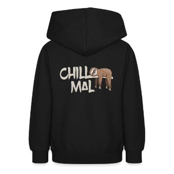 Chill mal Faultier chillen relaxen abhängen - Teenager Hoodie - Schwarz - Hinten - AI Model Teenager Male light (155cm)