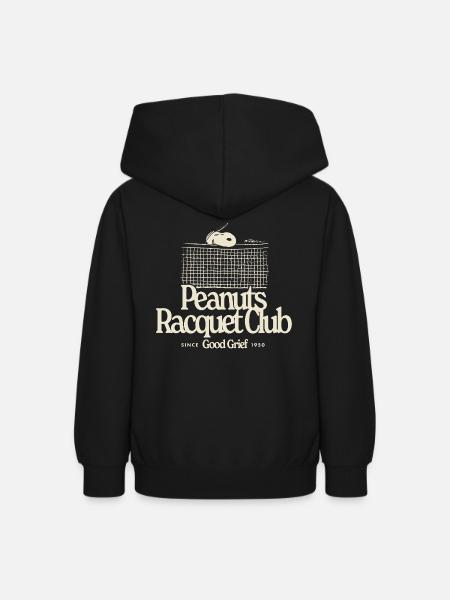 Peanuts Racquet Club Mit Snoopy Hell - Teenager Hoodie - Schwarz
