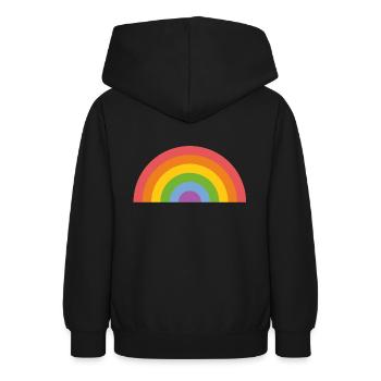 Regenbogen - Teenager Hoodie - Schwarz - Hinten - AI Model Teenager Male light (155cm)