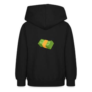Cadeau de paquet d'argent comptant - Sweat à capuche Ado - noir - Dos - AI Model Teenager Male light (155cm)