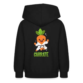 Karate-Karotte - Wortwitz - Teenager Hoodie - Schwarz - Hinten - AI Model Teenager Male light (155cm)