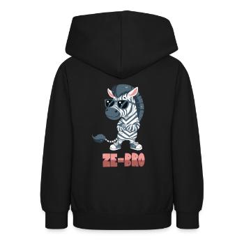 Zebra-Wortwitz - Teenager Hoodie - Schwarz - Hinten - AI Model Teenager Male light (155cm)