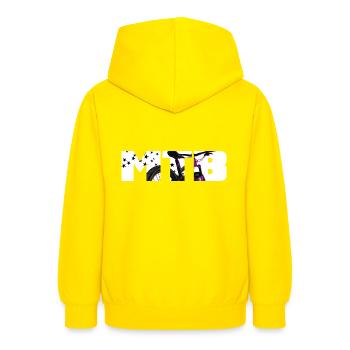 VTT descente - Sweat à capuche Ado - jaune - Dos - AI Model Teenager Male dark (155cm)