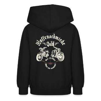 Simson - Waffenschmiede Suhl - Ostalgie - DDR - Teenager Hoodie - Schwarz - Hinten - AI Model Teenager Male light (155cm)