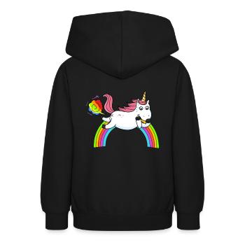 Pétard Licorne Rainbow1 - Sweat à capuche Ado - noir - Dos - AI Model Teenager Male light (155cm)
