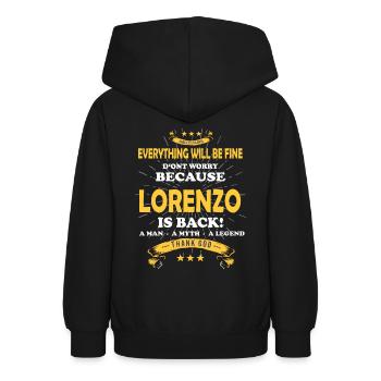 Everything will be fine Lorenzo Is back - Teen Hoodie - black - Back - AI Model Teenager Male light (155cm)