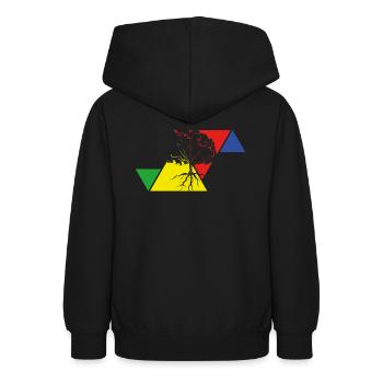 Environmental Protection Tree - Teen Hoodie - black - Back - AI Model Teenager Male light (155cm)