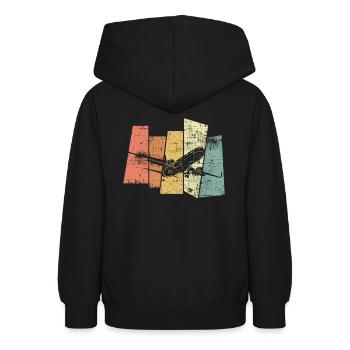 Flugzeug - Teenager Hoodie - Schwarz - Hinten - AI Model Teenager Male light (155cm)
