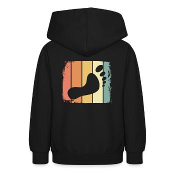 Fuß retro - Teenager Hoodie - Schwarz - Hinten - AI Model Teenager Male light (155cm)